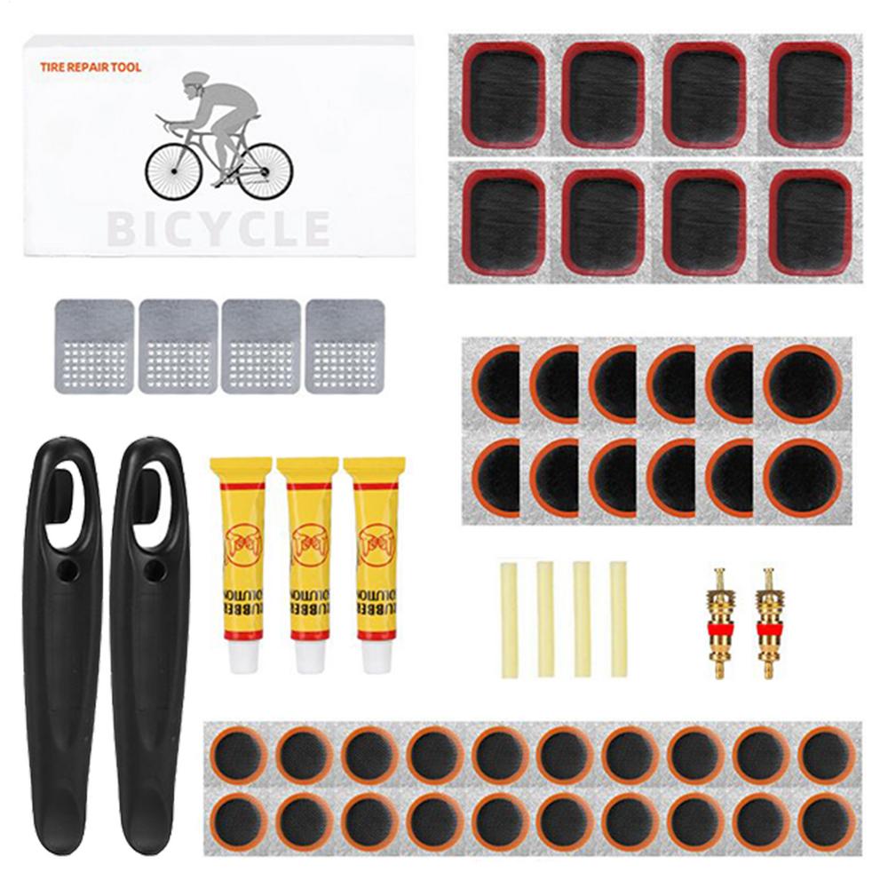 Bike Tire Repair Kit Bike Tire Patch Repair Kit Glueless Tyre Tool Set For Mountain Men Women Removal Changing Portable Road