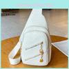 2024 New Fashion Soft Leather Shoulder Bag Women's Casual Trendy Crossbody Bag Large Capacity Simple Chest Bag Black White Brown Khaki