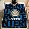 Inter Milan Printed Flannel Blanket, Soft Throw for Bedroom Sofa, Washable, Christmas Present, Great Gift.