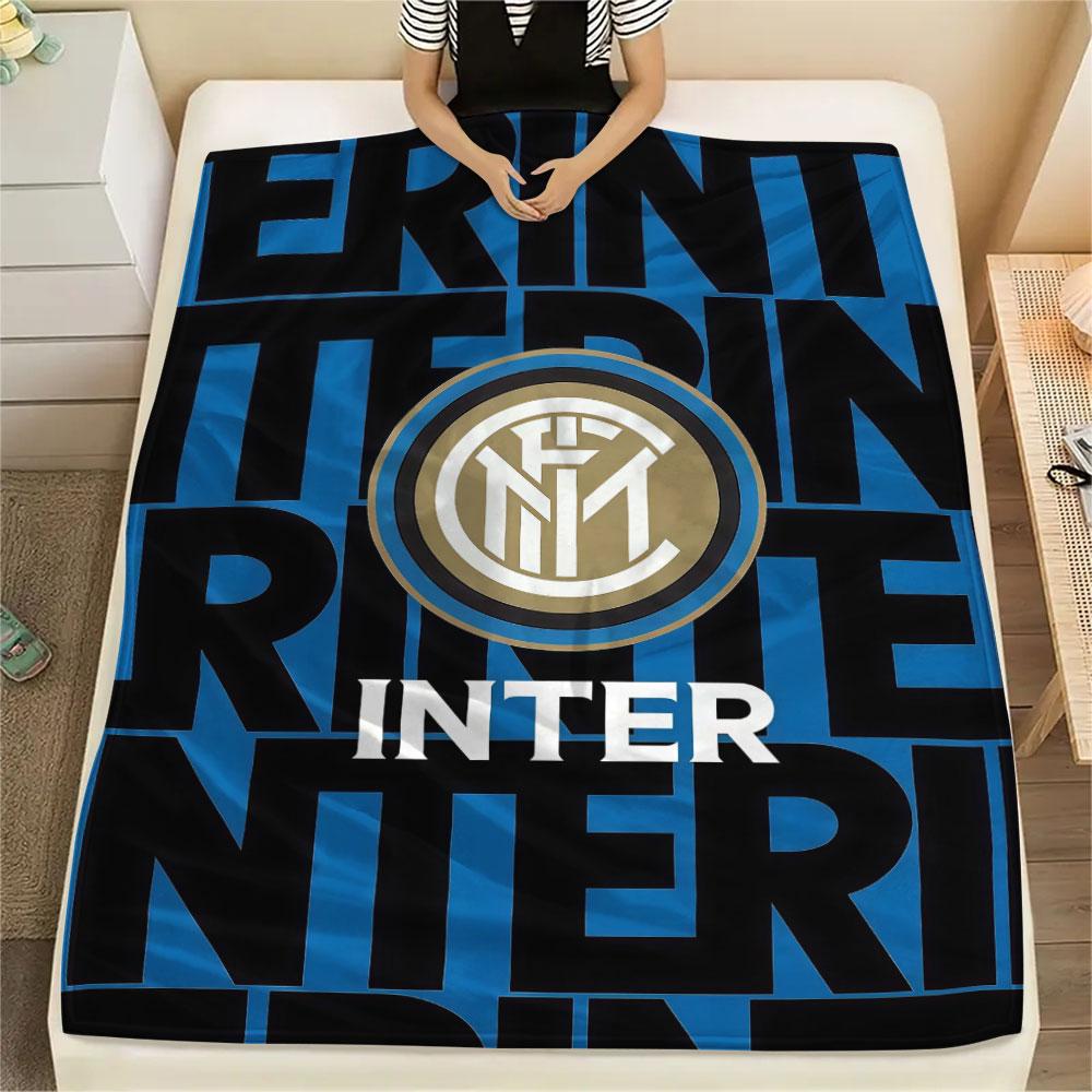 Inter Milan Printed Flannel Blanket, Soft Throw for Bedroom Sofa, Washable, Christmas Present, Great Gift.