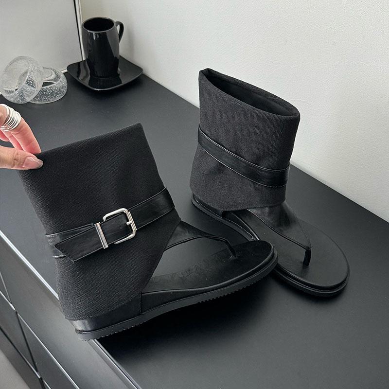 Fashion Footwear With Height Increasing Ladies Ankle Boots New 2025 Fashion Round Toe Women Sandals Booties Shoes Female Flip flops