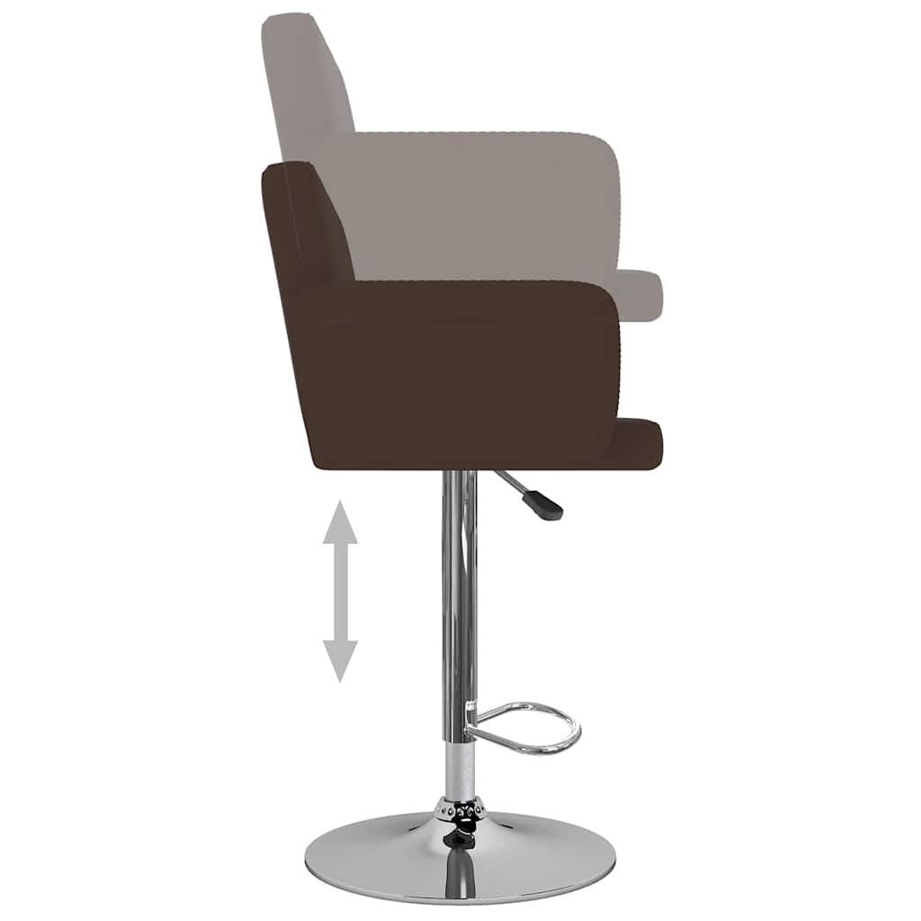 Bar Stool Set 2 pcs Brown Faux Leather