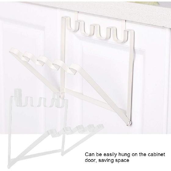 Household Waste Garbage Bag Hanging Rack Rubbish Bag Holder Kitchen Cabinet Bag Rack Holder Accessory Waste Bag Rack Kitchen Supplies(White)