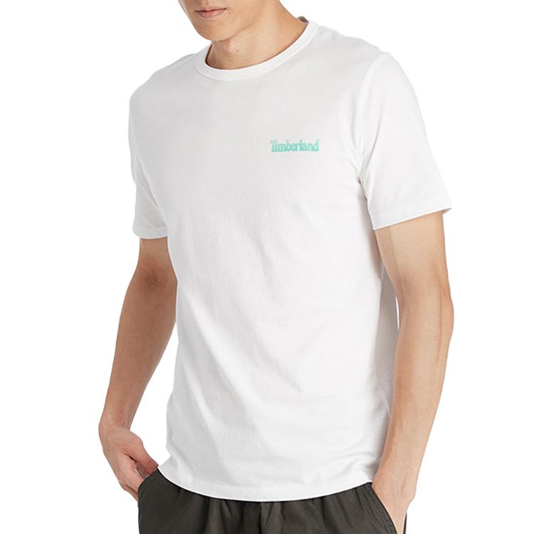 Timberland Back Print Short Sleeve Crew Neck T-Shirt Men Tops White A2B78100