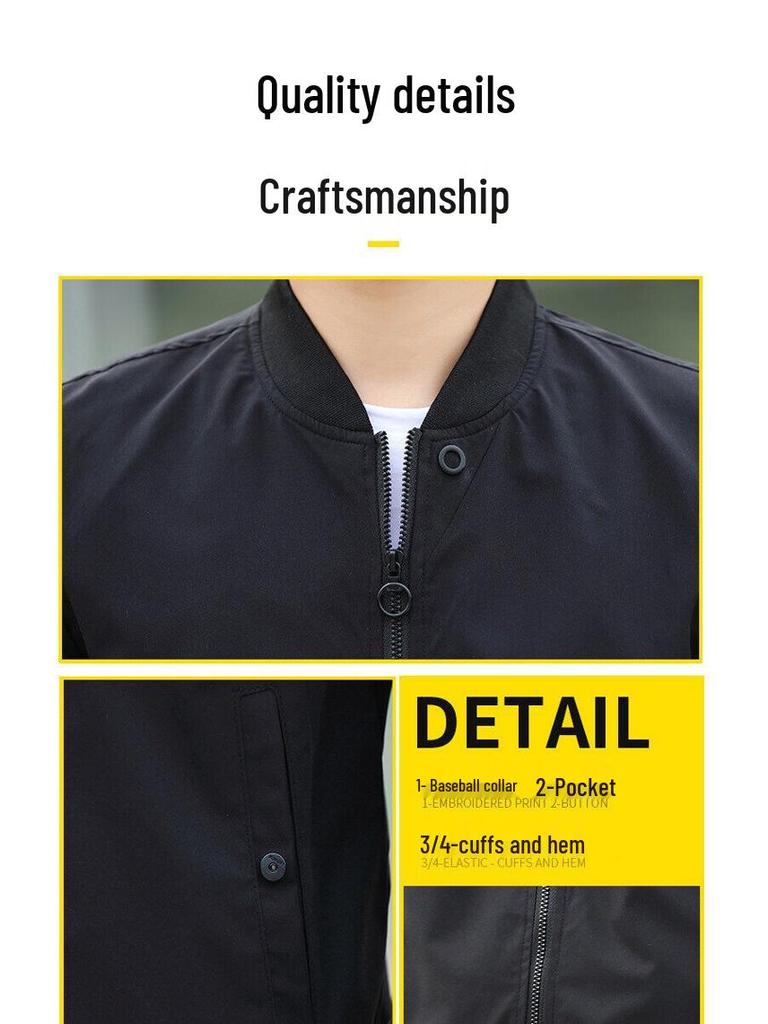 Pánská bunda v korejském stylu s baseballovým límcem - Všestranná podzimní/jarní móda