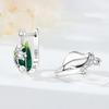 S925 Sterling Silver Green Flowers and Leaves Earrings Hoop Earrings Women Jewelry Original Trendy Anniversary Gifts
