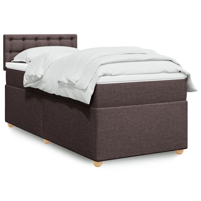 Maison Exclusive - Sommier à lattes de lit avec matelas Marron foncé 90x200 cm