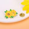 Brooch Pin Vibrant Color Peony Flower Leaves Shape Badge Clothing Decoration Sweaters Hats Bags Accessory