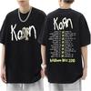 Korn Music Concert Rock Band WORLD TOUR T Shirt Vintage Metal Gothic Oversized T-shirt Streetwear Short Sleeve T Shirts