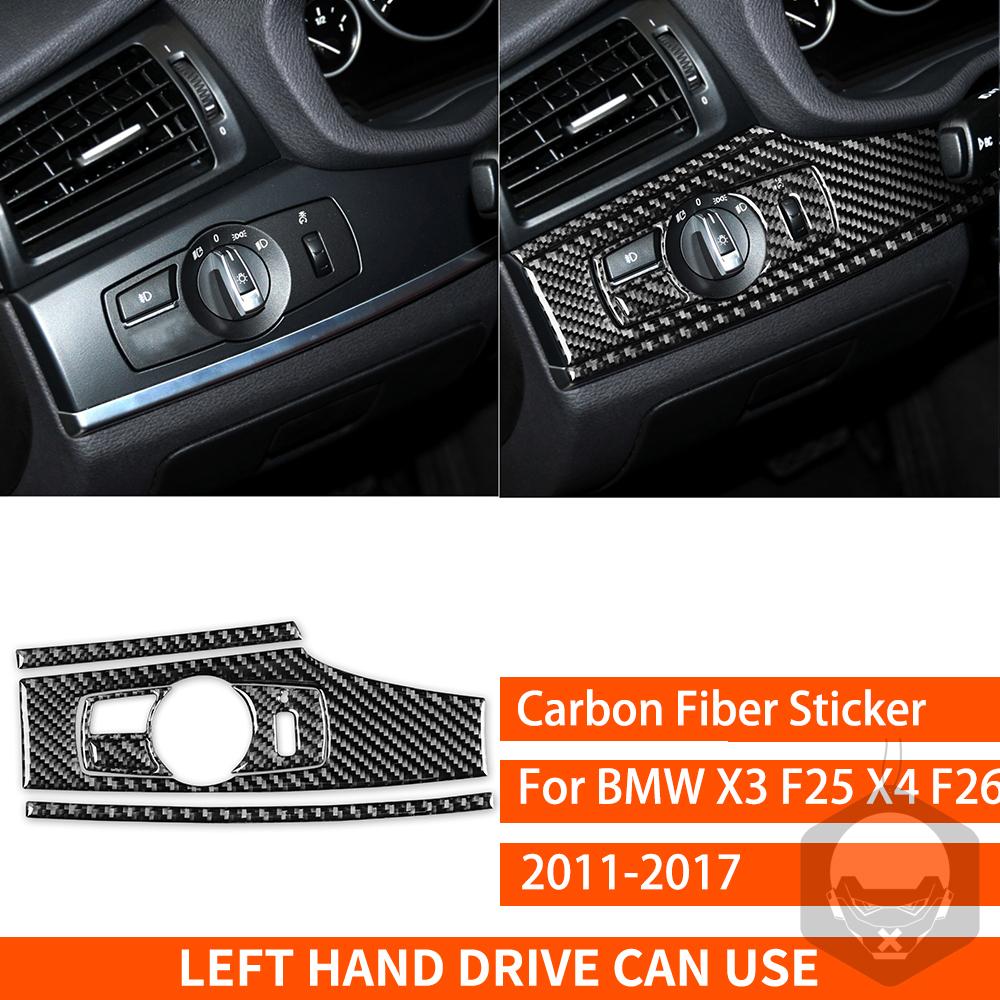 For BMW X3 F25 X4 F26 2011 2012 2013 2014 2015 2016 2017 Center Console Trim Real Carbon Fiber Stickers Car Interior Accessories