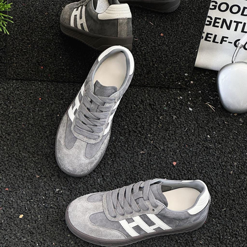 Retro Red German Training Shoes Women's 2025 Spring and Summer New Leather Sports and Leisure Board Shoes Popular Platform Forrest Gump Shoes