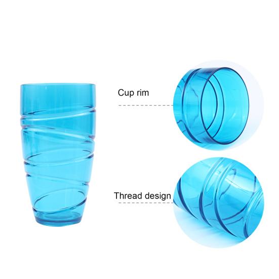 4Pcs Plastic Tumblers Set Reusable Tumbler Glasses with Swirl Design Stackable Water Cups for Garden Picnics Camping BBQs Parties