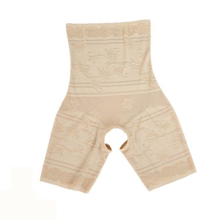 Thin High-Waisted Tummy Control Postpartum Shapewear with Open Crotch, Plus Size Available