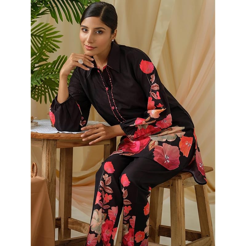 Sugathari Women s Dress Black V-Neck CO-ODS Set for Women (CO-ODS 97 BLACK XL) L чёрный