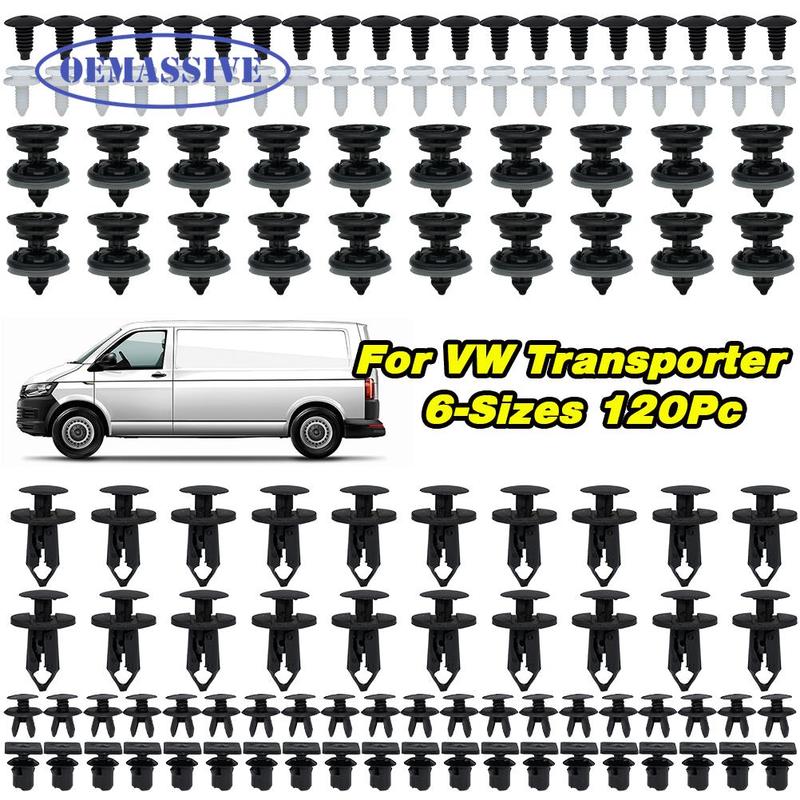 

OEMASSIVE 120x For VW Transporter T4 T5 T6 Car Trim Lining Clips Bumper Retainer Auto Engine Undertray Cover Fastener Push Rivet