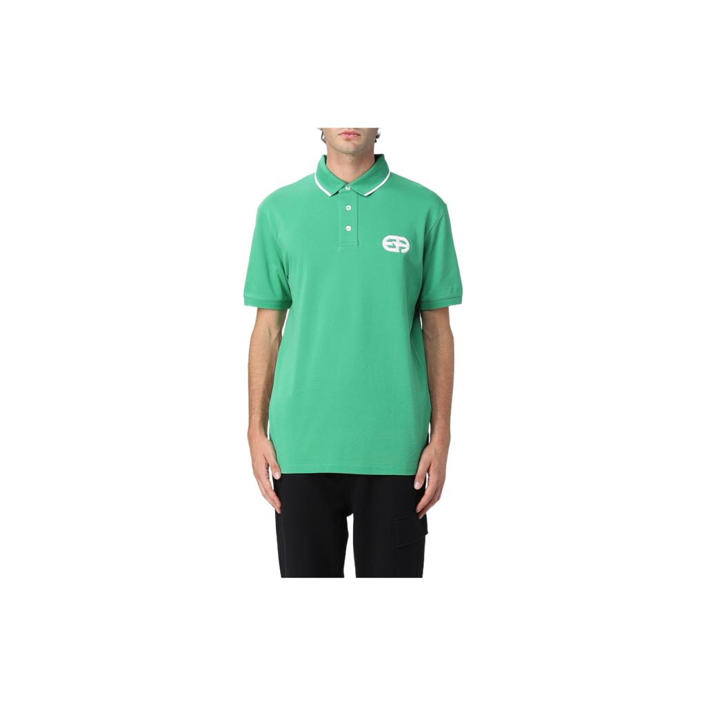 Emporio Armani Solid Color Crew Neck Pullover Casual Short Sleeve Polo Shirt Men Tops Green 6L1FA51JTKZ0560