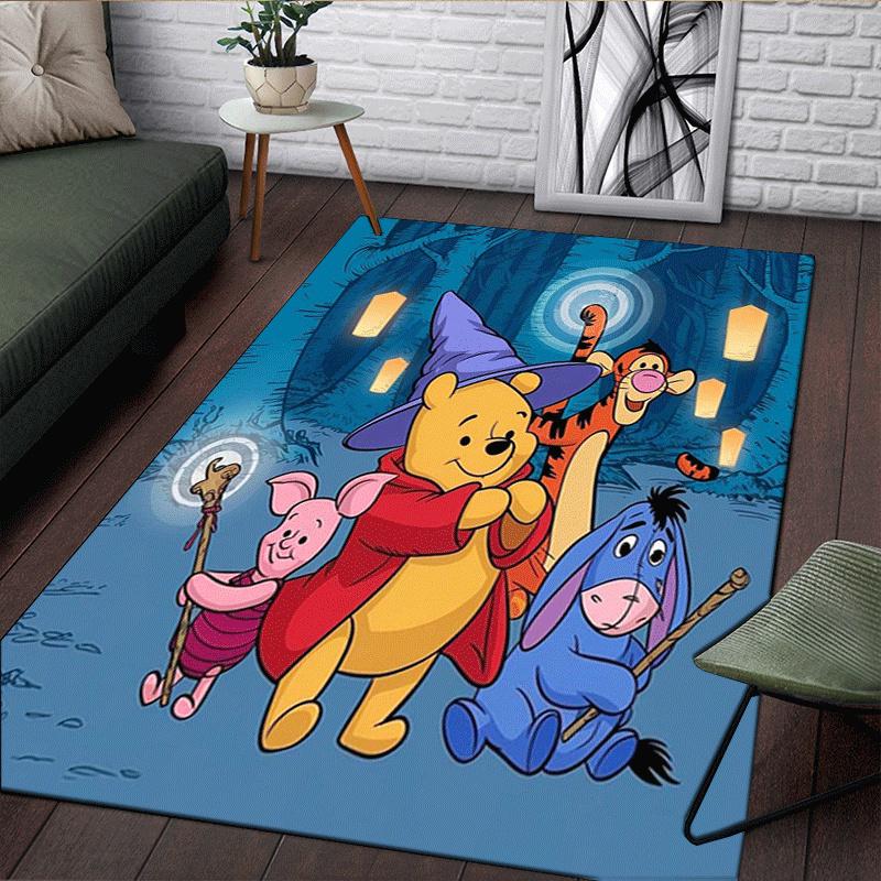 1pc Winnie The Pooh Pattern Area Rug Soft Flannel Floor Mat for Living Room,Office,Bedroom and Carpet,Sofa Coffee Table Floor Mat