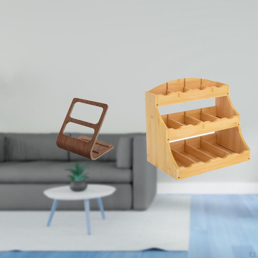 TV Remote Organizer Desktop Storage Box with Compartments And Tea Bag Seasoning Rack Coffee Bar