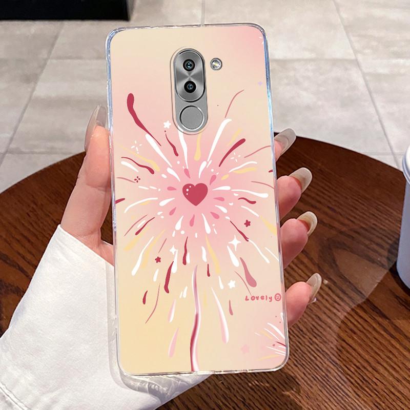 Casing For Huawei GR5 2017 / Mate 9 Lite / Honor 6X Case Aesthetic Cute Cat Cartoon Soft Silicone Transparent Back Cover Bumper
