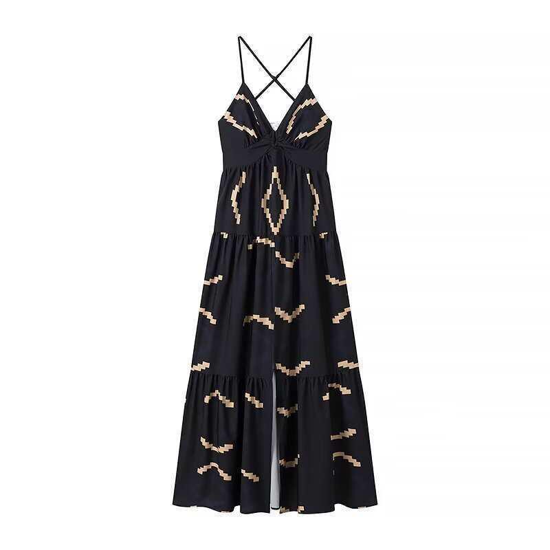 

European-American Women s Fashion: Spaghetti Strap Backless Lace-up Halter Deep V Jumpsuit - Holiday Style Dress Small чорний