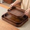 Polished Tea Serving Plate Hollowed-out Handle Afternoon Tea Tray Walnut Tea Tray  Coffee Shop
