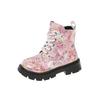 2025 Autumn and Winter New Bright Leather Printed Children's Martin Boots Girls Round Head Medium Leather Boots Boys Boots Tide