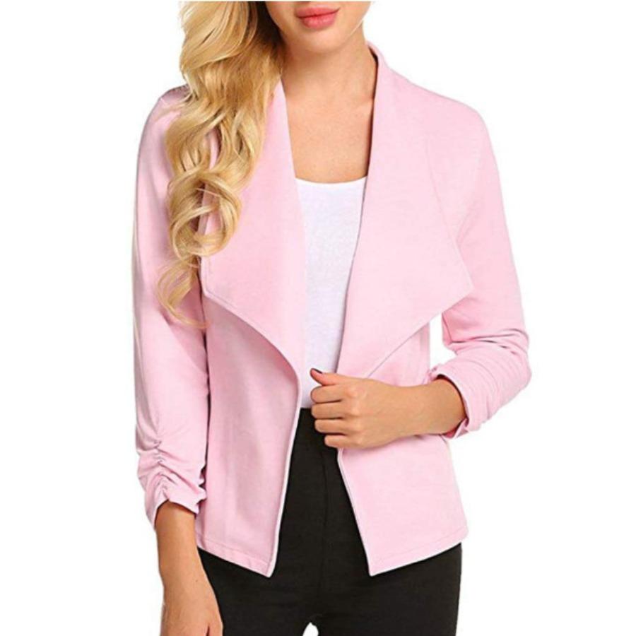 Solid Color Long Sleeve Autumn Jacket Simple Thin Women's Blazar Suit