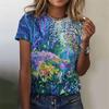 Plant Printed Harajuku 3D Summer Top Women's Colorful Floral Short Sleeved T-shirt