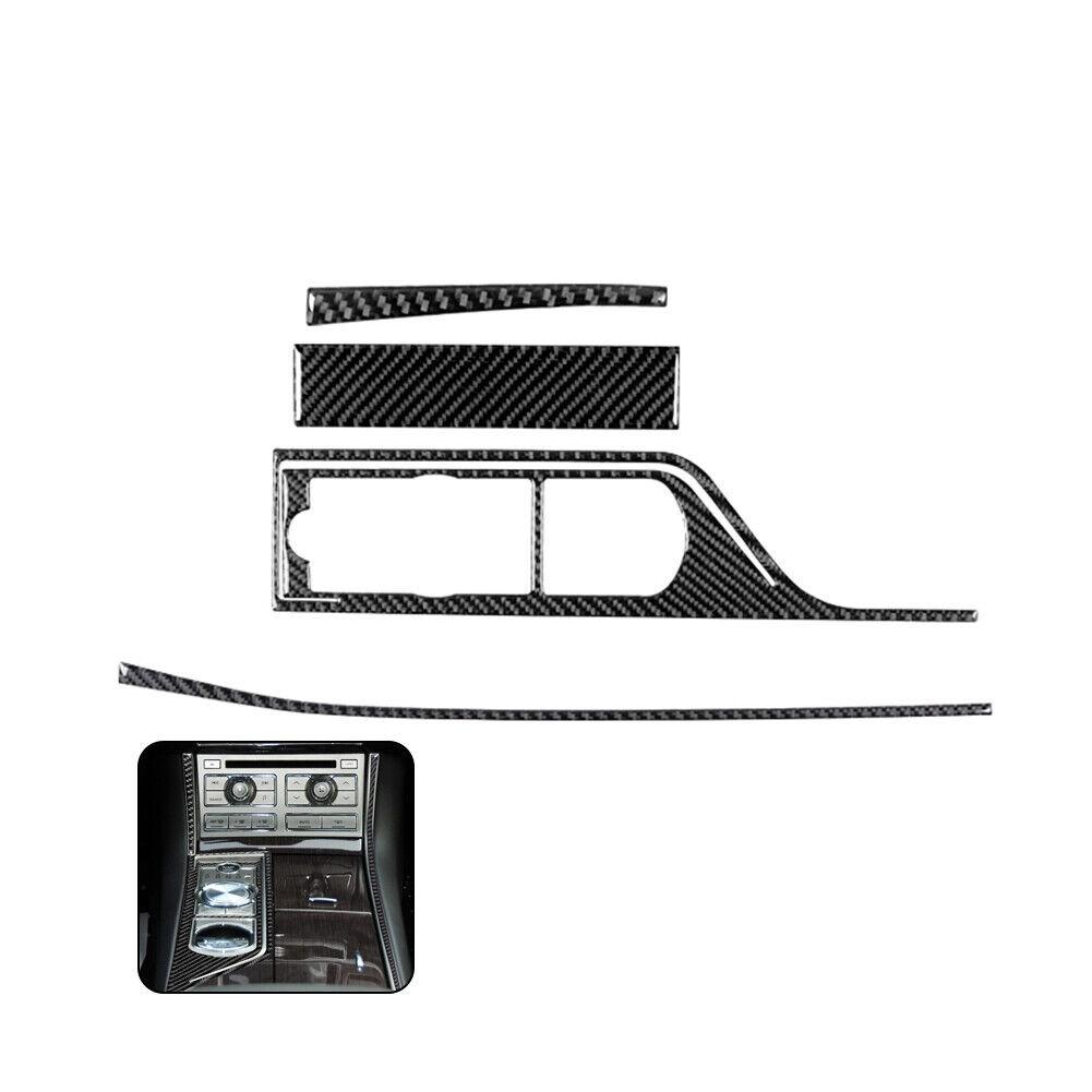 4x Carbon Fiber Interior Center Console Panel Trim Cover for Jaguar XF 2009-11