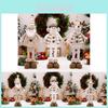 Charming European Style Stretchable Doll Figurine For Christmas Snowman Reindeer And Elderly Decor