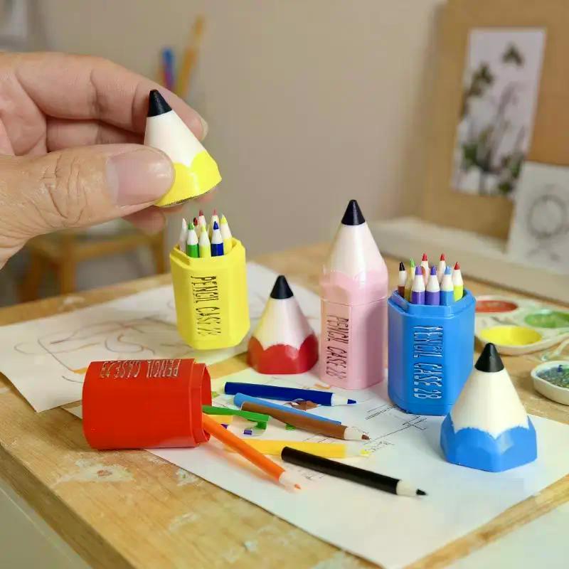 10/12Pcs Kid Pretend Play Toy Dollhouse Miniature Colored Pen Mini Pencil School Supplies Model Doll House Accessories