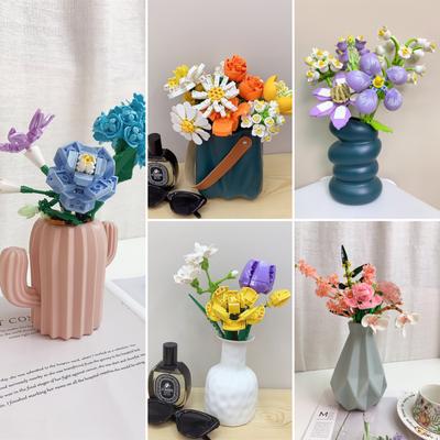 Flower Bouquet Building Blocks Kit Creative DIY Flowers Block Toys Set Gift for Kids Girls Friends Adults Beautiful Home Decor