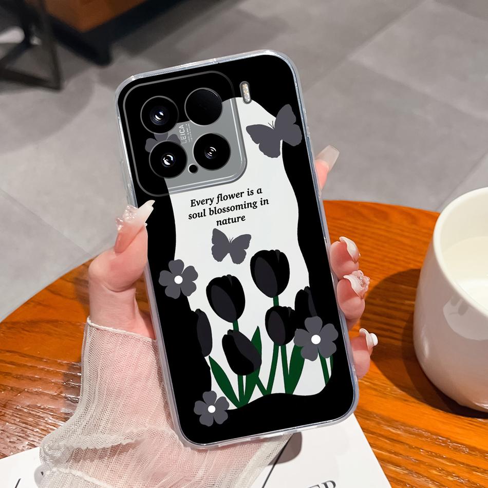 Leisure Flower Case For Xiaomi 15 Pro Clear Phone Bags Colourful Soft Back Cover For Xiaomi15 15Pro Silicone Anti Drop Housing