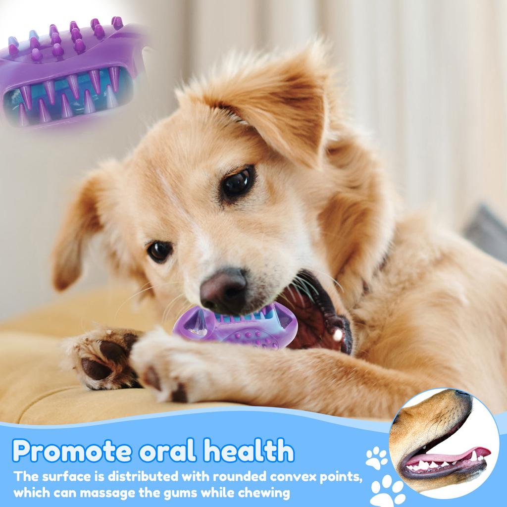 3 Pcs Dog Chew Toys Puppy Teething Interactive Pet Toothbrush Toy Teeth Cleaning Durable Chewing Training for Small/Medium Dog