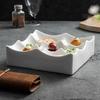 Special-shaped Multi-grid Exquisite Small Salty Cold Dish Plate Ceramic High-end Hotel White Tableware Combination Snack Platter