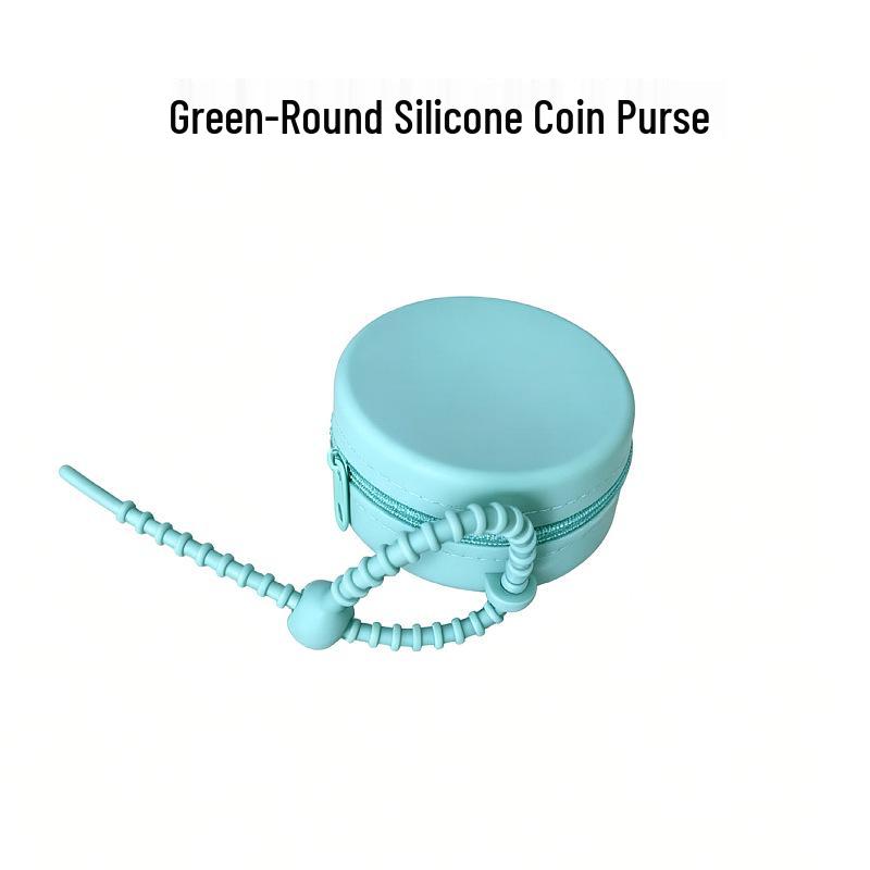 Silicone Macaron Zipper Coin and Cable Bag with Custom Logo In Various Styles