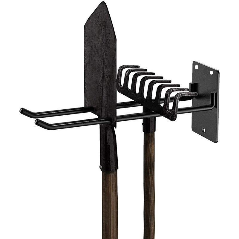 Wall-Mounted Minimalist Storage Rack with Shovel, Broom, and Spade Holders