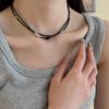 Black Beaded Love Stackable Necklace Spice Girl Choker Personality Fashion Temperament Versatile Neck Chain Collarbone Chain
