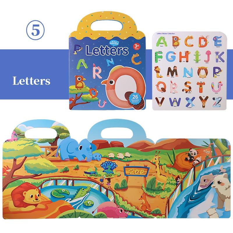 Yc Children's Sticker Book Animal Dinosaur And Ocean Scenes For Early Education And Focus Development