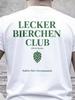 Lecker Bierchen Club - Βαμβακερό T-Shirt Σχεδιασμένο για τους Λάτρεις της Μπύρας Με Σχέδιο Λυκίσκου και Βύνης Κλασική Εφαρμογή Μαλακό και Άνετο