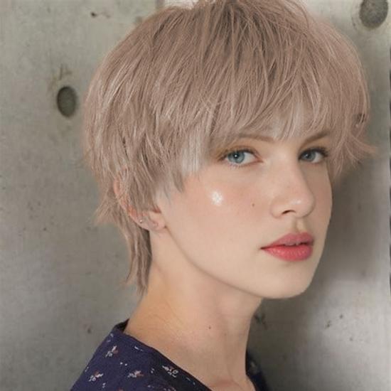 

Короткий парик для женщин розового золота, повязка на голову, синтетическое волокно, костюм на Хеллоуин, косплей