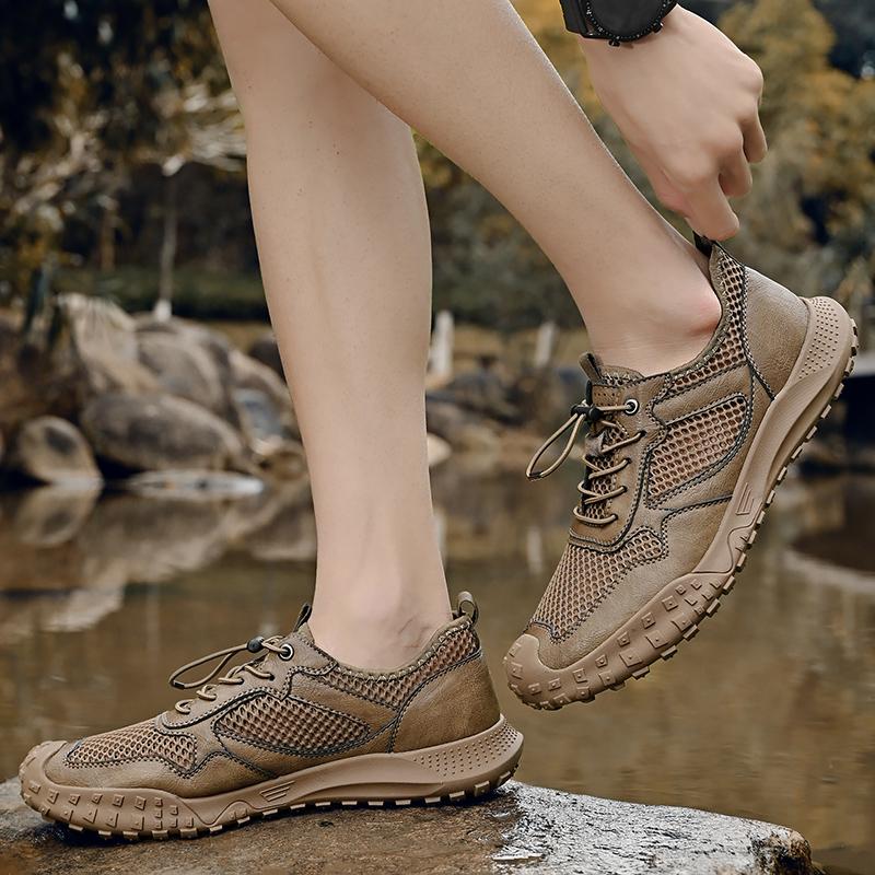 Summer Men's Oversized Breathable Lightweight Mesh Shoes Outdoor Sports and Leisure Shoes Hiking Shoes 38-46