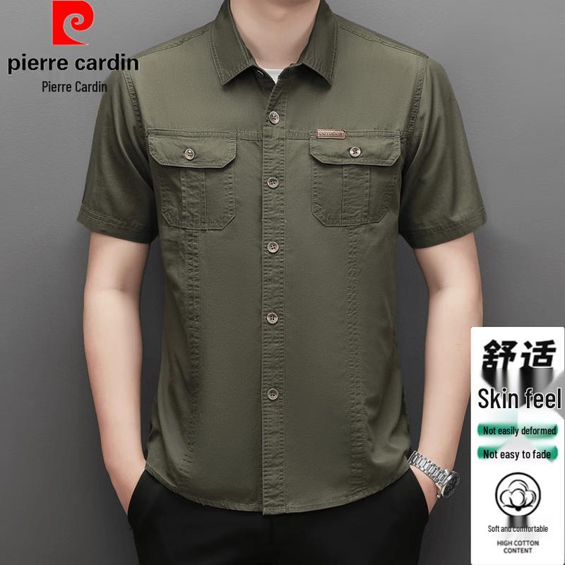 Pierre Cardin Men's Cotton Work Short Sleeve Shirt