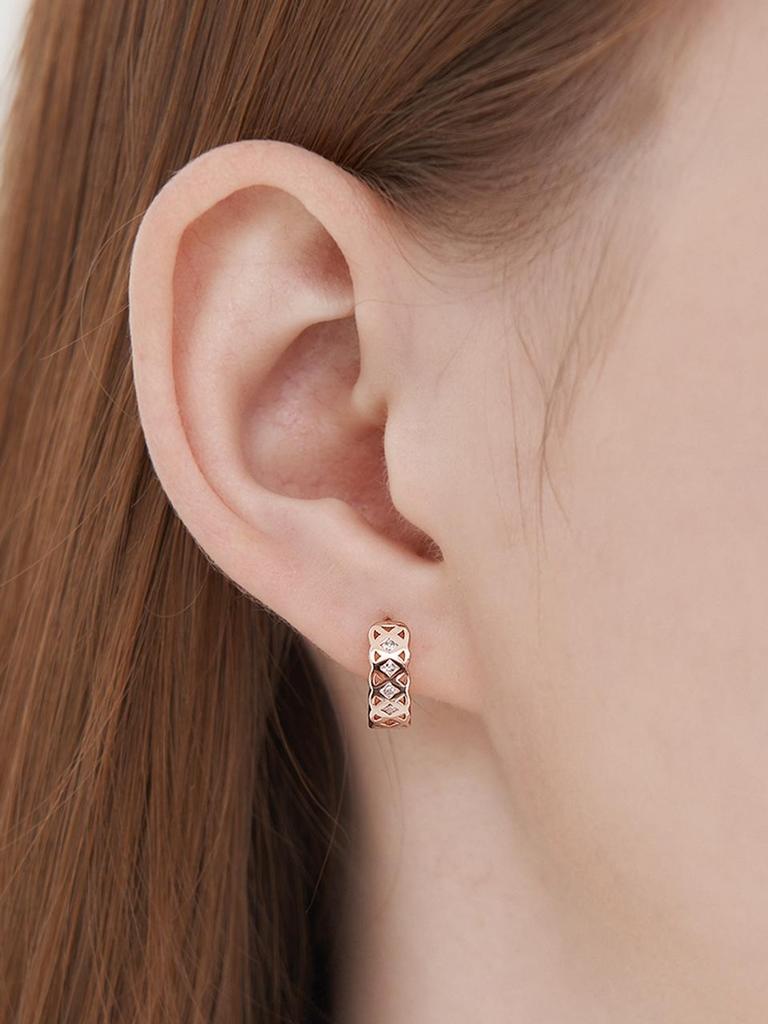 14K GF Ballroom Carved Stone One-Touch Ring Earrings C24EGF197