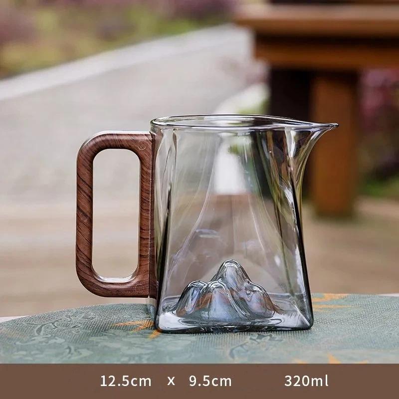 Japansk värmebeständig tekanna i glas med handtag & rättvisekopp – Glas teservis för bryggning