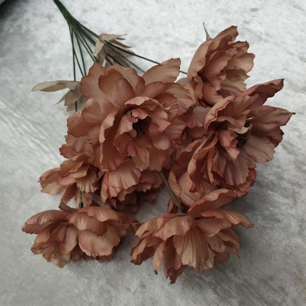 

Шелковые лепестки Искусственный цветок Пион 9 головок Имитация Цветочный букет Яркие Реалистичные цветы Подарок хаки