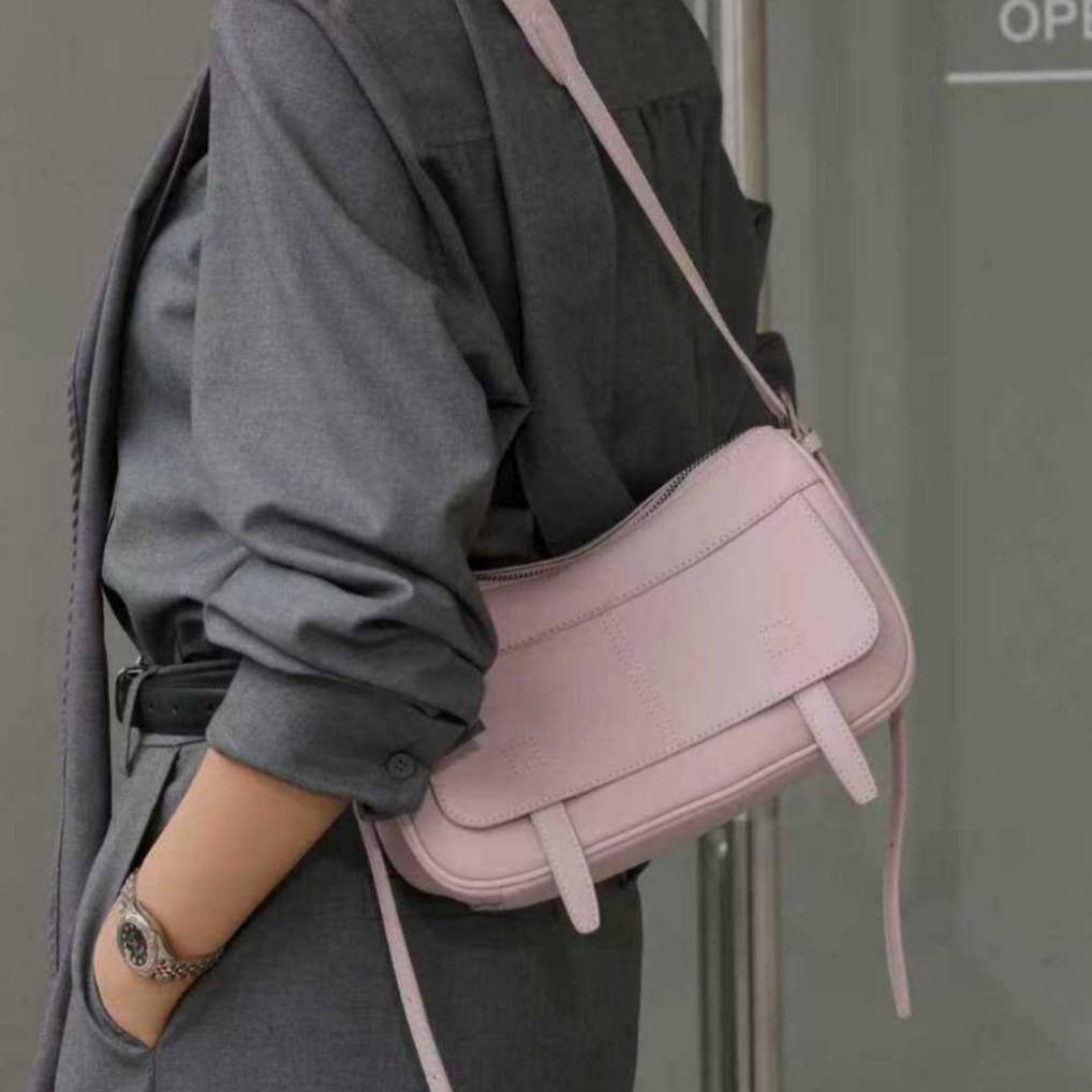 New Women's Luxury Leather Shoulder Bag Vintage Head Layer Leather Camera Bag Women's Elegant Shell Shaped Underarm Handbag