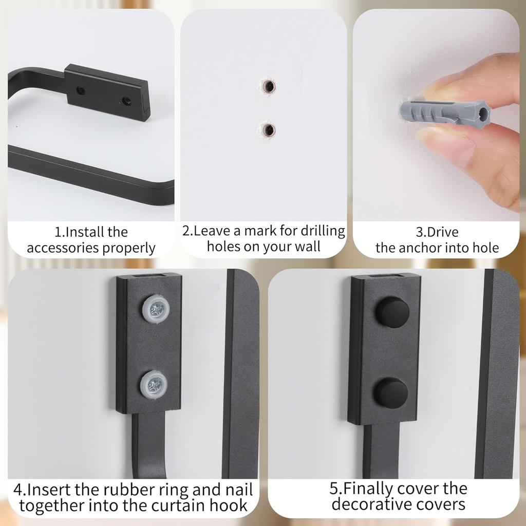 Set of 2 Modern Decorative Curtain Tiebacks and Holdbacks, Wall Mounted Aluminum Alloy Drapery Tiebacks Holder for Bedroom, Living Room, Kitchen