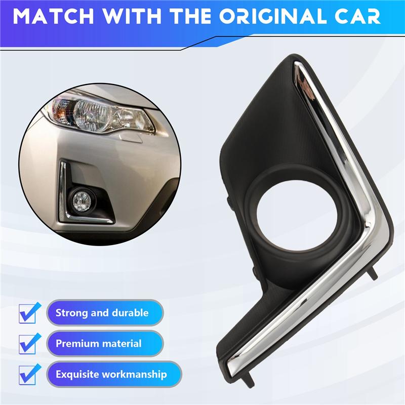 Fog Lamp Foglight Bezel Frame Cover Front Fog Light Cap Hood Lid For Subaru XV Crosstrek 2016 2017 Car Chrome Trim