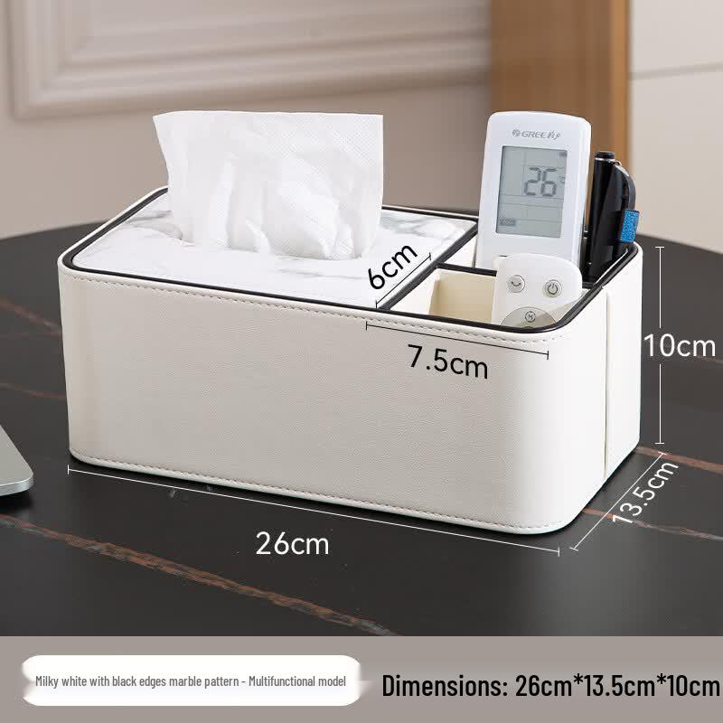 Light Luxury Marble Tissue Box with Storage